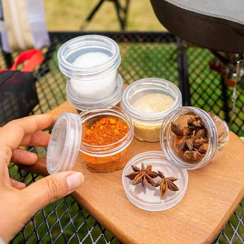 Camping Spice Kit Portable Travel Spice Container Bag, 5 Clear