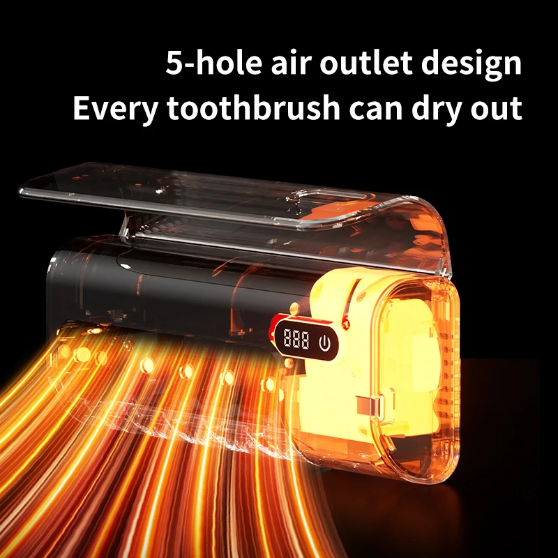 AiQUE Drying Toothbrush UV Sterilizer Rechargeable Holder Travel Portable Toothpaste Touch Switch Case Wall-Mounted Disinfect