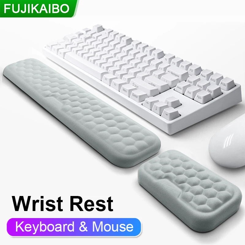 Mouse e Teclado Wrist Protection Pad Memory Cotton Rest Pad Massagem Textura para pc Gaming Laptop Novo