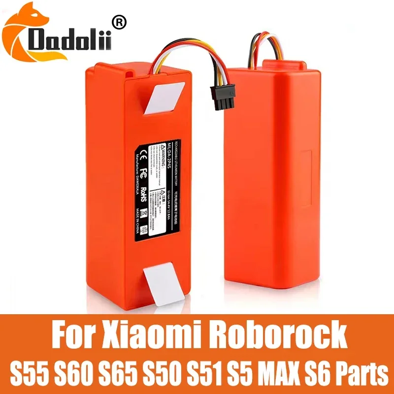 14.4V 5200-12800mAh Robotic Vacuum Cleaner Replacement Battery for Xiaomi Roborock S55 S60 S65 S50 S51 S5 MAX S6 Parts vacuum cleaner battery,battery replacement