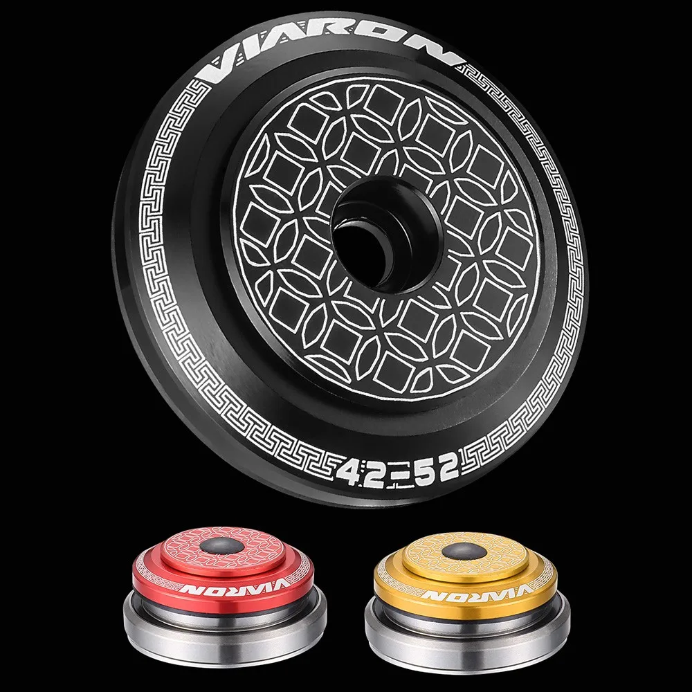 CNC Bicycle Headset 42-52MM Straight Tube Frame To Tapered Tube Fork Adapter Double Bearing Structure Cycling Bike Headset