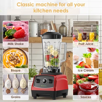 BPA Free 3HP 2200W Heavy Duty Commercial Grade Blender Mixer Juicer High Power Food Processor Ice Smoothie Bar Fruit Blender 6
