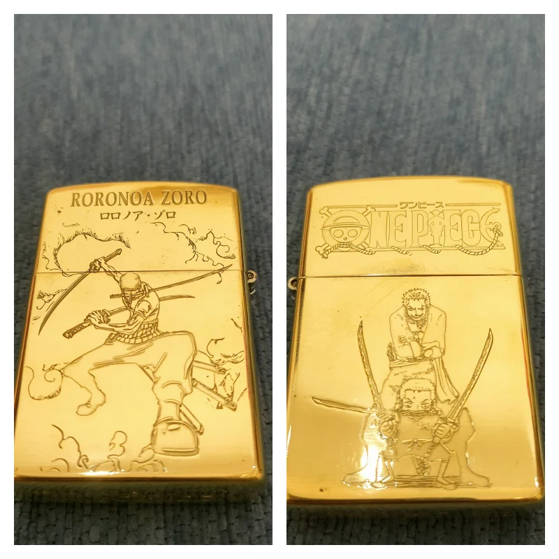 One Piece Wanted Luffy Engraved Gold Lighter Zippo – Anime Lighters