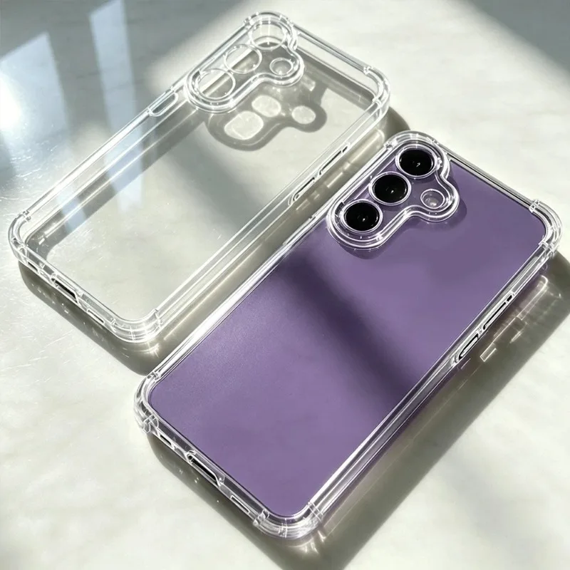 Enhanced Transparent Shockproof Acrylic Phone Case with Clear Back