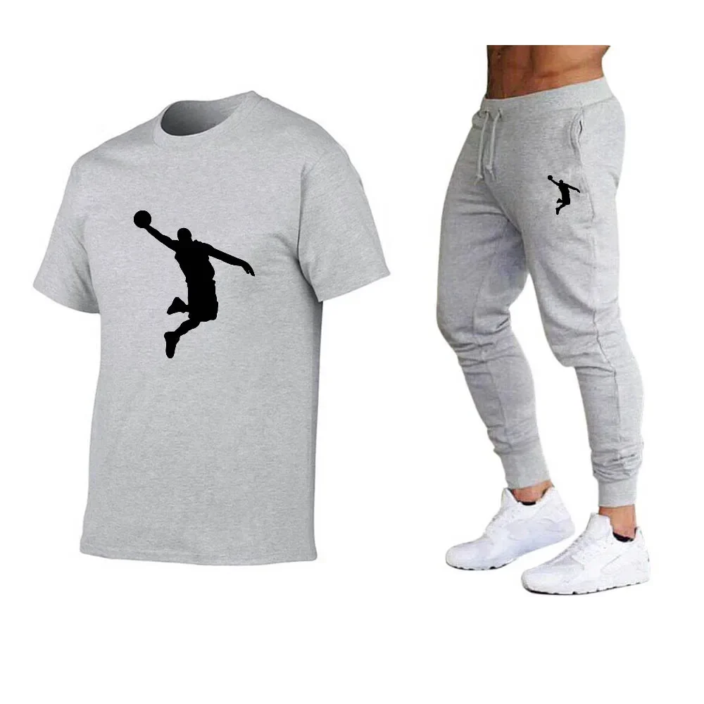 Men's T-shirt and jogging pants suit, hip hop coat, casual brand, i.e. in the hot, summer