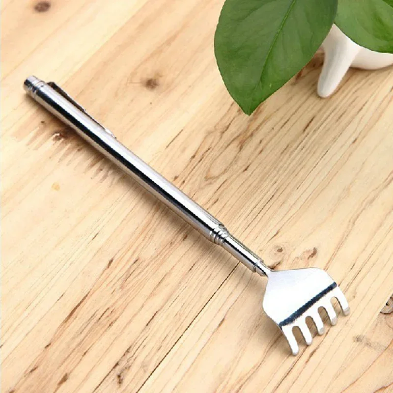 Stainless Steel Retractable Scratcher Portable Telescopic Back Scratcher Itch Massage Tool Adjustable Steel Size Pen-type Clip retractable back scratcher