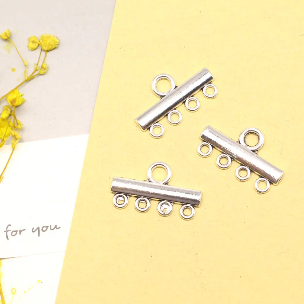 

20pcs 13x22mm Rectangle Earring Connector Jewellery Making Pendants Children Diy Jewellery Making Supplies Antique Silver Color