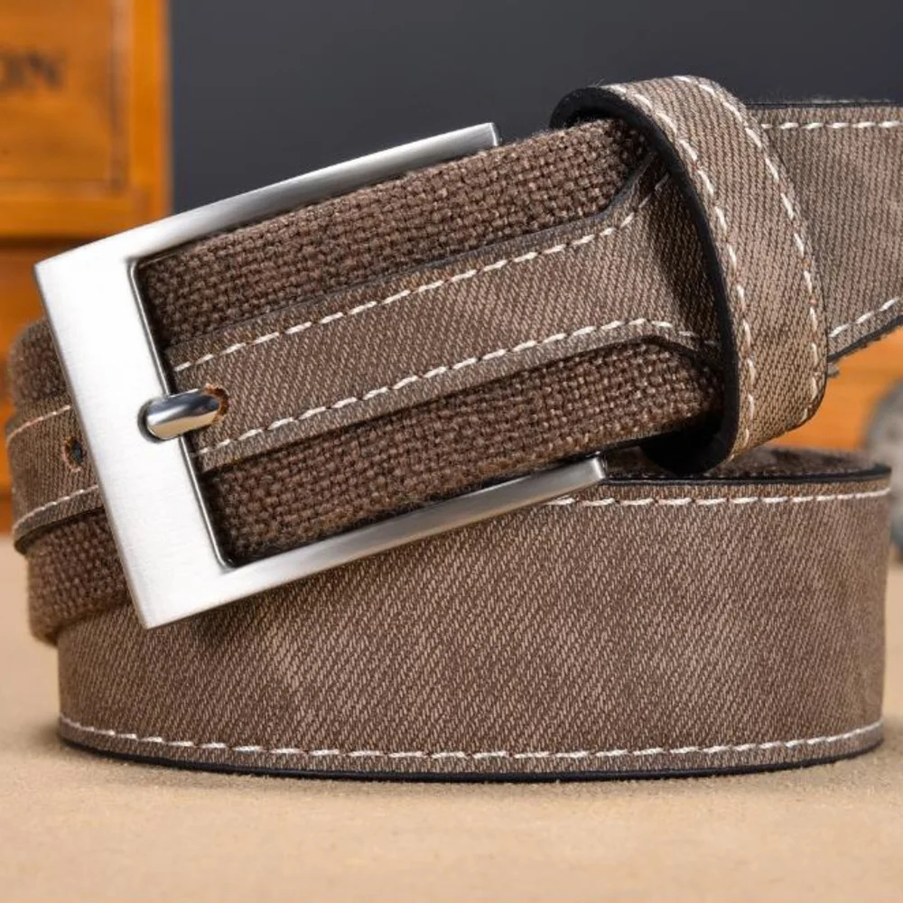 Men's Casual Belt, Canvas Patchwork Belt, Versatile Student Belt, Retro Casual Belt, Versatile Belt_voghion.com