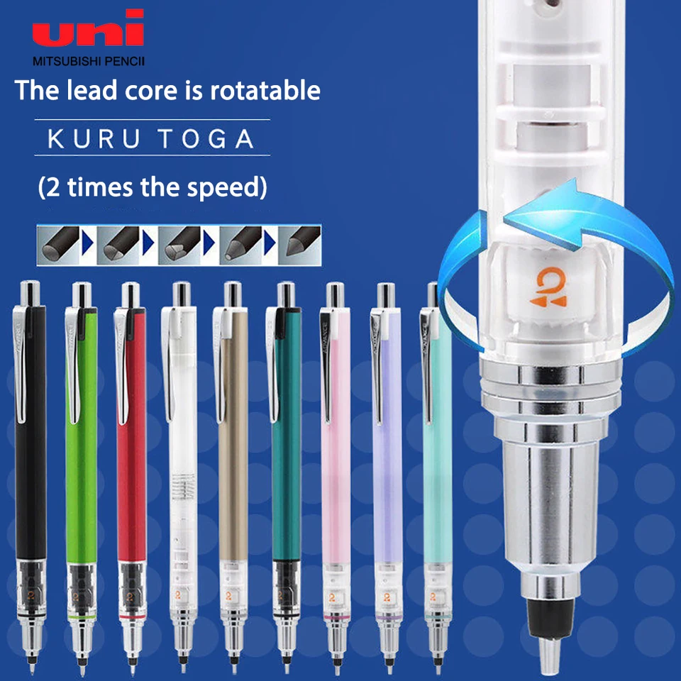 Uni Mechanical Pencil KURU TOGA Self-Revolving Lead M3/5-KS Office  Accessories 0.3/0.5mm School Supplies Stationery Art Drawing