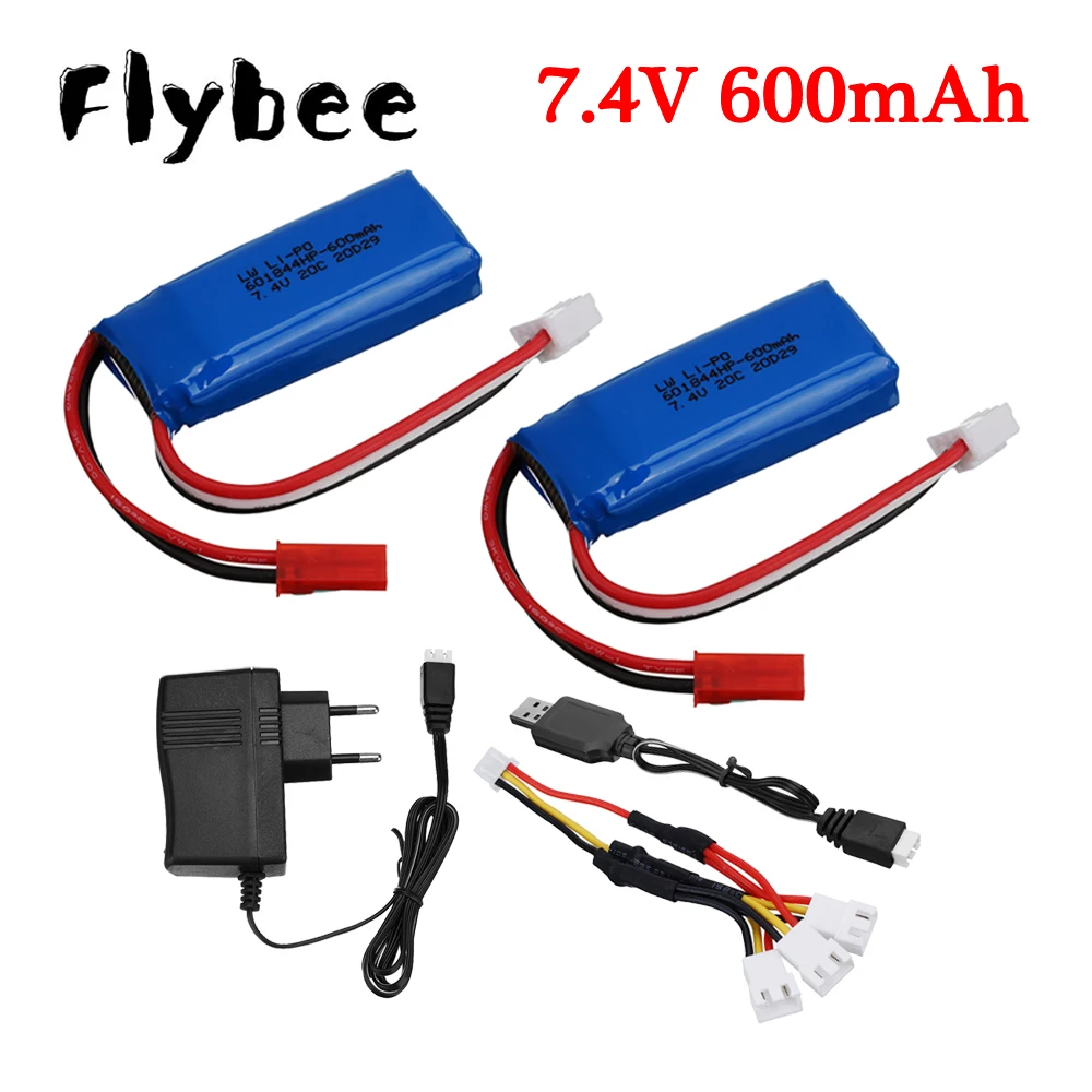 

7,4 В Аккумулятор для WLtoys K969 K979 K989 K999 P929 P939 RC автомобильные запчасти 2s 7,4 в 600 мАч аккумулятор и зарядное устройство USB