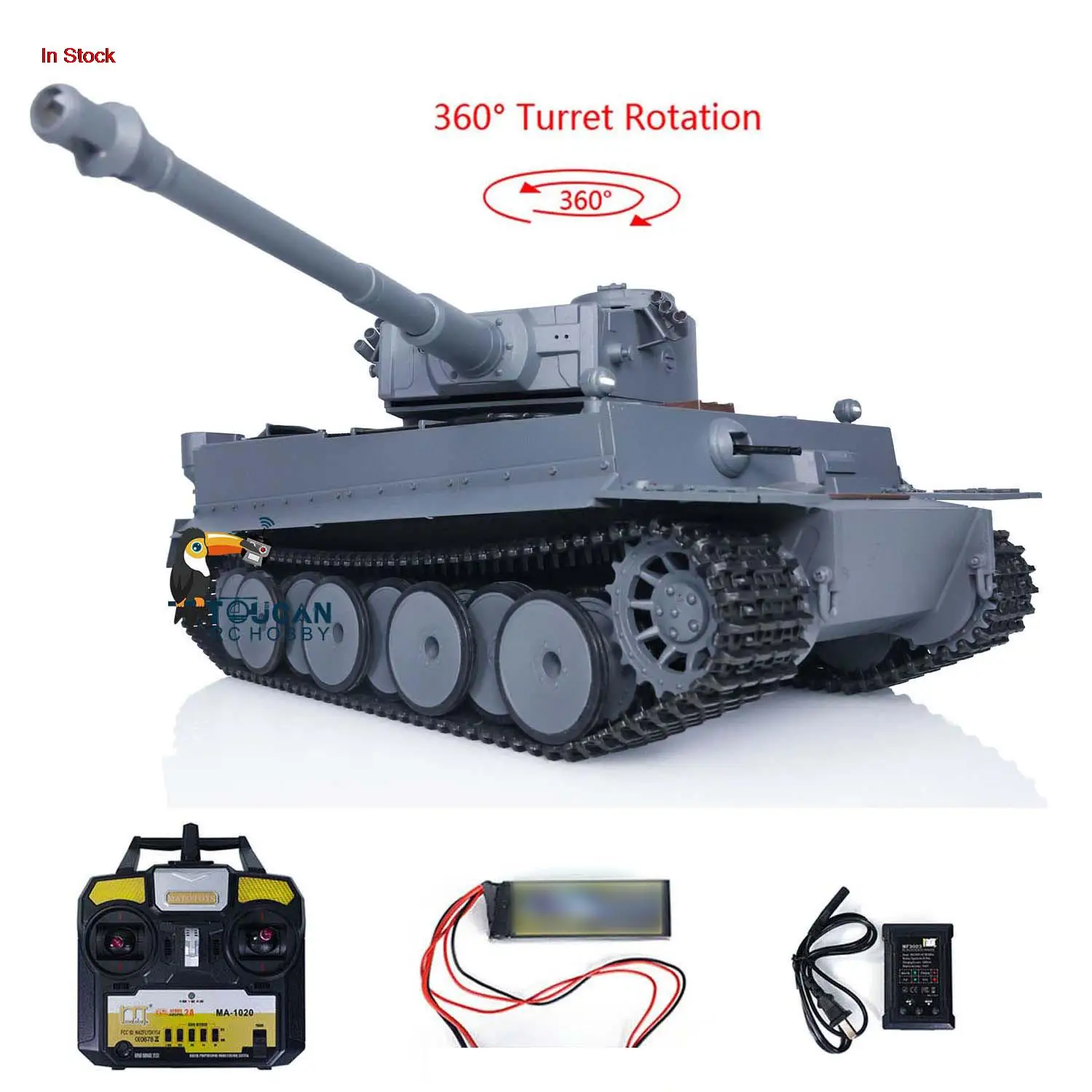 1/16 Scale Mato RTR RC Tank 1220 Metal Grey German Tiger I BB Shooting Mimic Real Tank Sound Boys Toys Remoted Car TH00649 2