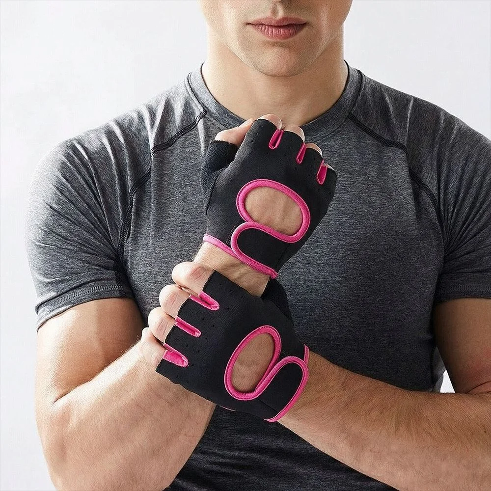 Enhanced Grip Workout Gloves with Breathable Fabric and Wrist Support