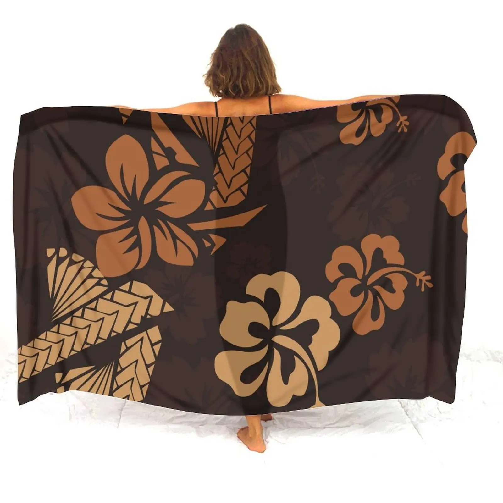 Hawaiian Sarong Soft Polynesian Beach Pool Clothes Fashionable Fabric Skirts Bathing Beach Custom-Made Women'S Island Sarong 1