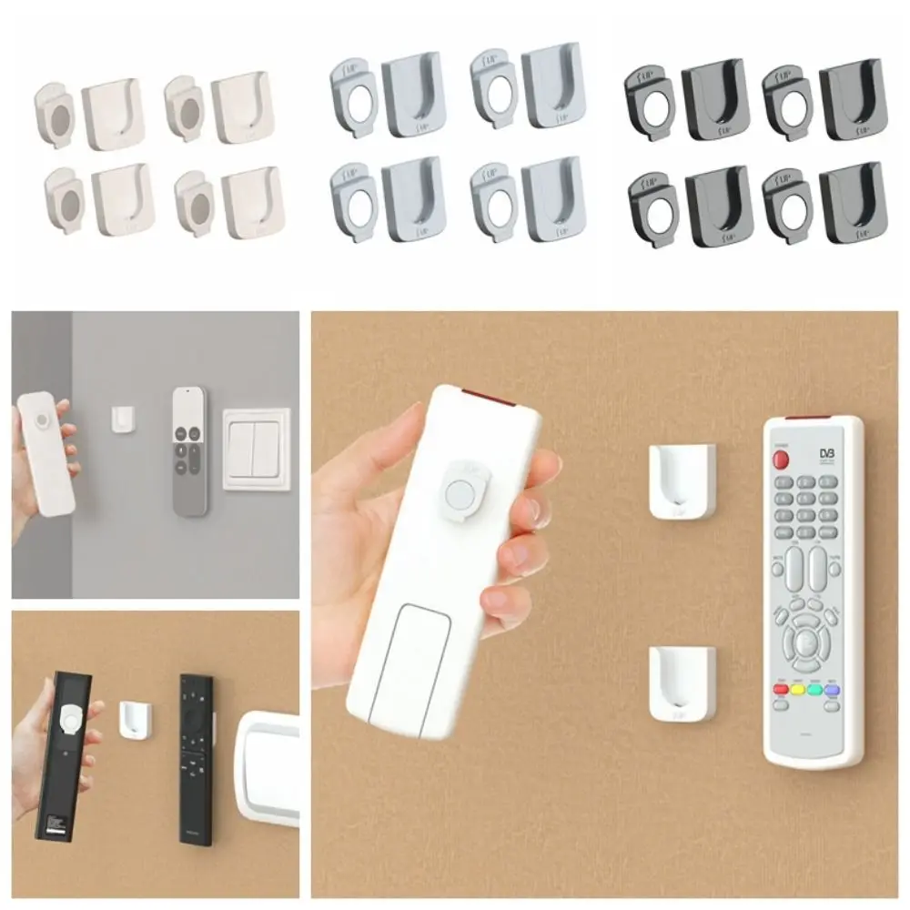 Description Picture 2 of item4Pcs Wall-mounted Magnetic Remote Control Holder Strong Self-Adhesive Magnet Holder Hook Hole-Free Storage Holder