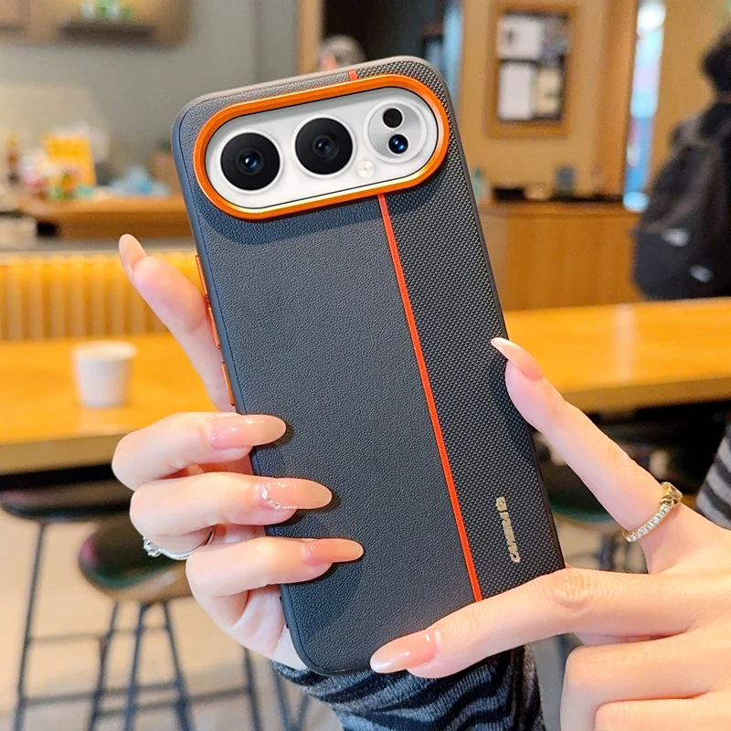 Luxury PU Leather Colored Splicing Ultra-Thin Protective Phone Case