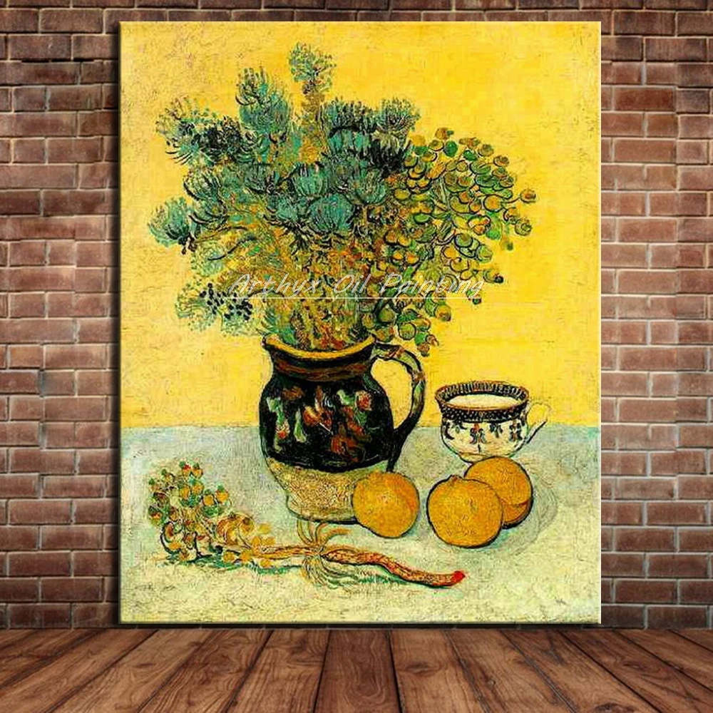 

Majolica Jug With Wildflowers Of Vincent Van Gogh,Hand Painted Reproduction Oil Paintings On Canvas,Wall Art For Home Decoration