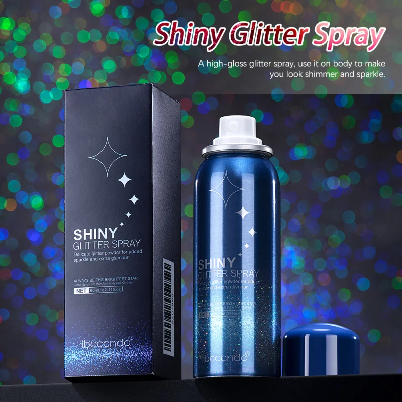 Body Glitter Glitter Spray Glitter Hairspray Glitter Spray for Skin Hair  and Body Quick Dry Waterproof and Long-Last Body Shiny Spray Holographic  Liquid Glitter Gel 60ML Blue