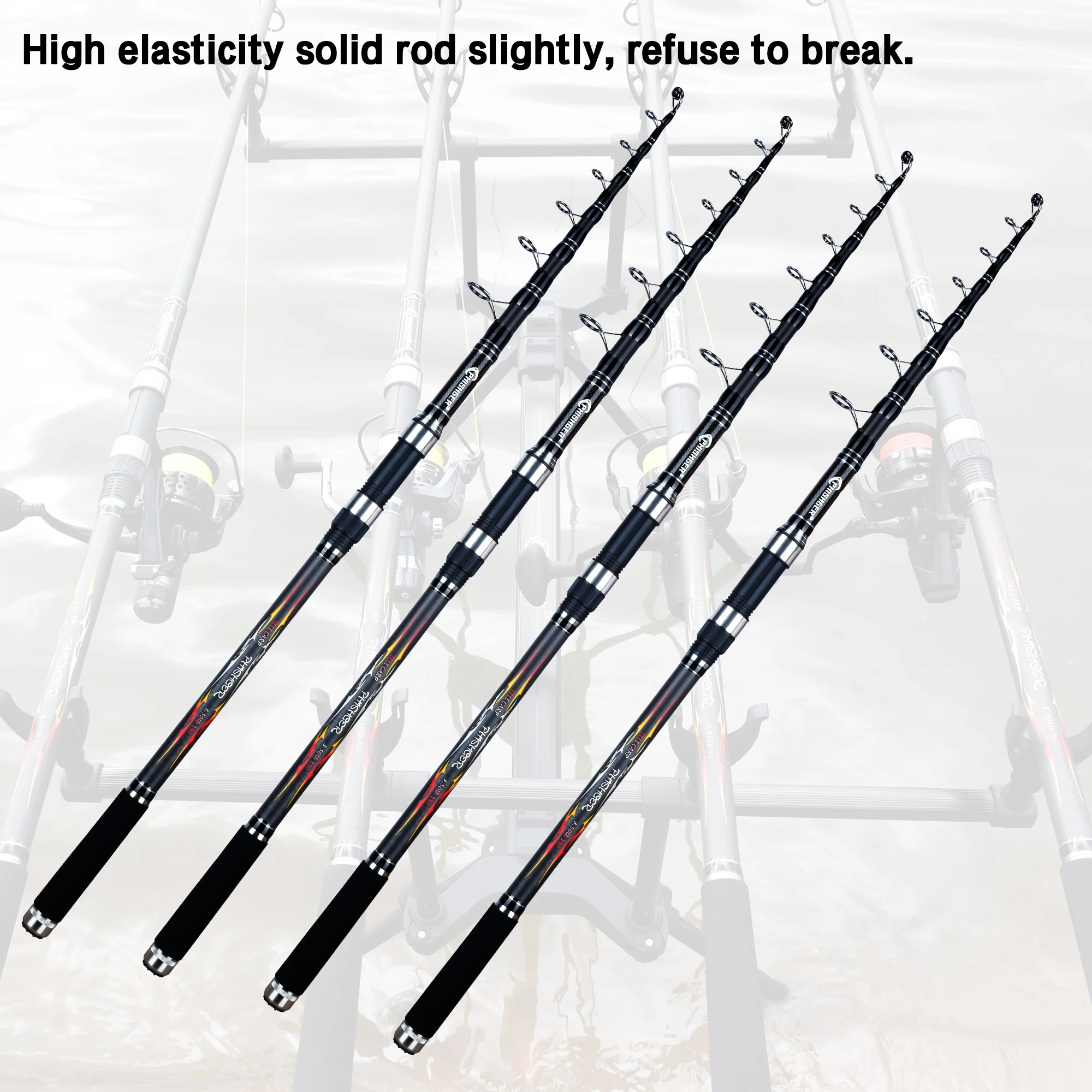 BIUTIFU Telescopic Carp Fishing Rod, 30T Carbon Spinning Surfcasting Hard Pole 3.5lb Power 40-160g 3.0m 3.3m 3.6m 3.9m 4.2m