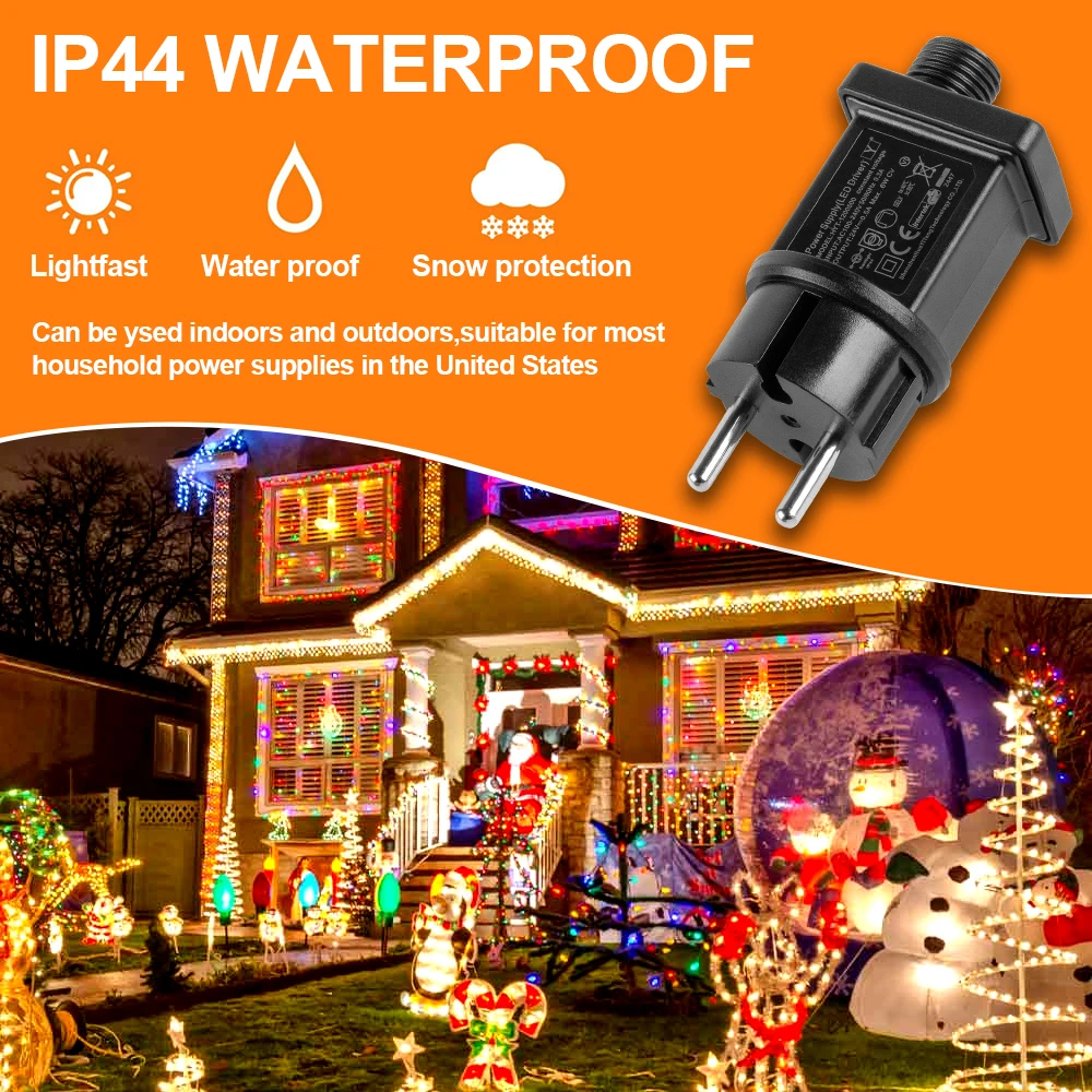 Power Adapter LED Lamp Driver 24V 12V LED Transformer Replacement Power Supply EU US for String Light Decorations LED Controller IP44 Waterproof Low Voltage