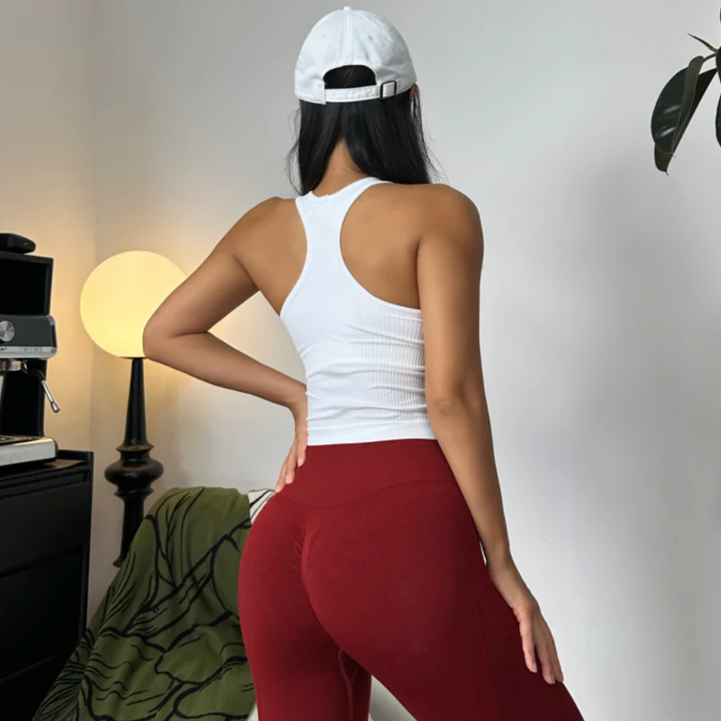 Sports Short Vest Sleeveless, Breathable, Sweat-Absorbent, Wearing Running and Fitness Training Yoga Clothes.