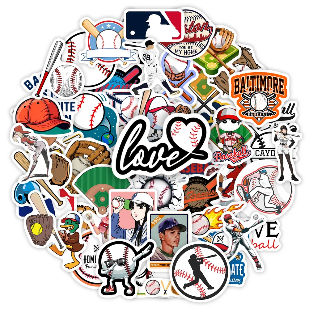 Baseball Stickers Cartoon DIY Toy Gift Decal Graffiti Stickers for Phone Laptop Bottles Scrapbook Kids Waterproof Sticker cartoon stickers decorative stickers stationery stickers cartoon sticker stationery supplies