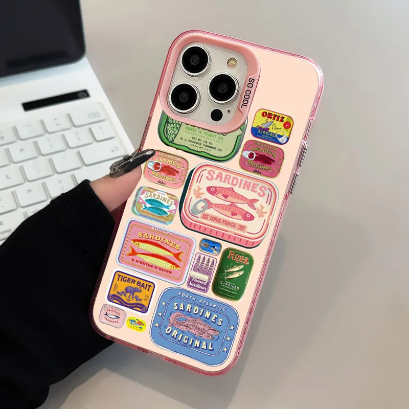 Sardines Laser Design Anti-Fall Matte Phone Case