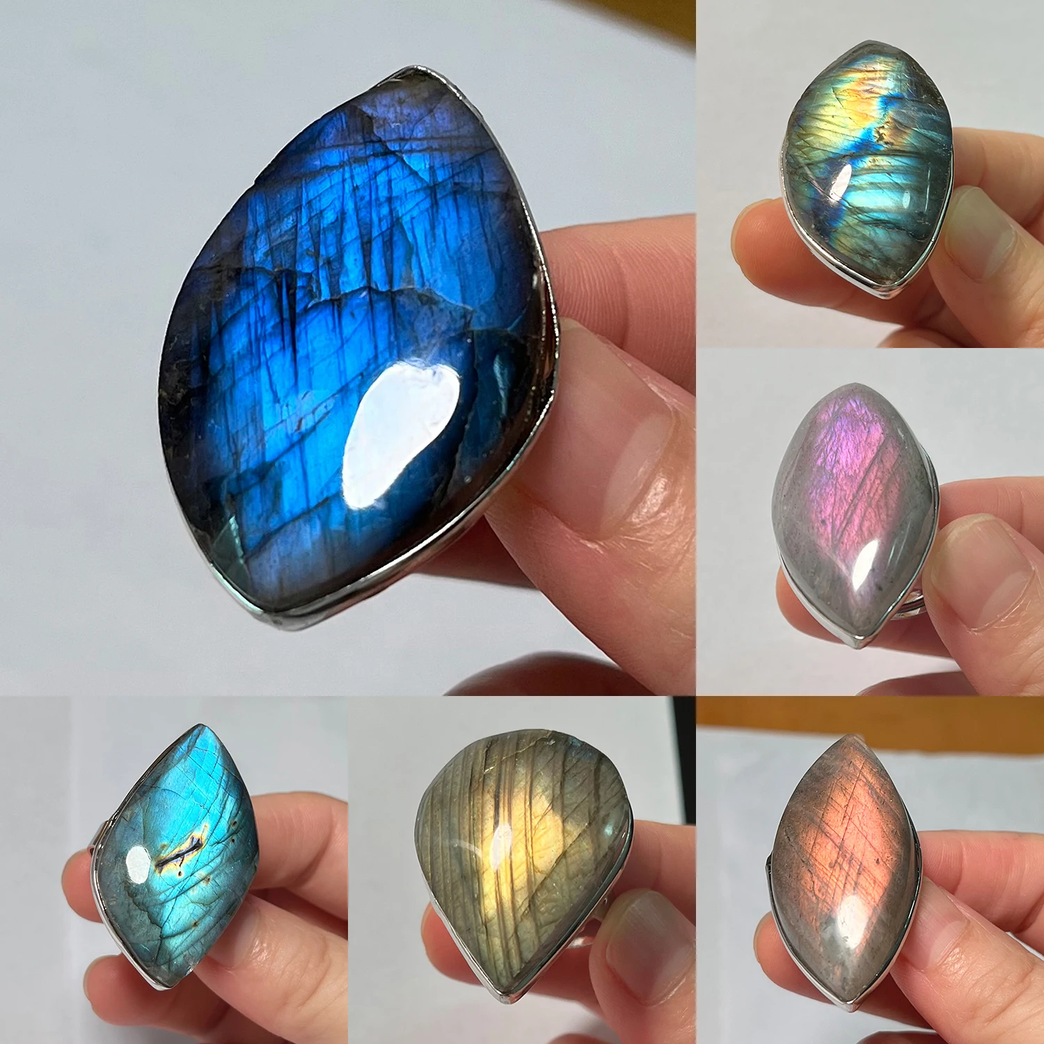 Bague En Pierre Naturelle, Perle De Forme Irrégulière, Bleu Violet ...