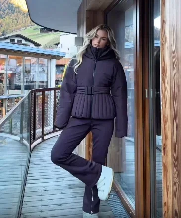 Women Casual Belted Hooded Cotton Coat Solid Full Sleeves Stand Collar Zipper Padded Jacket 2026 Lady Winter Daily Outwear New