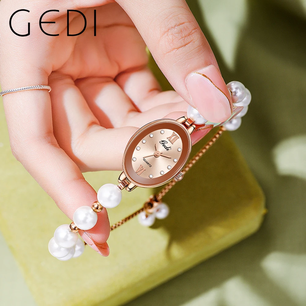 Luxury Cute Ladies Bracelet Watch Shell Pearl Belt 30M Water Resistance Elegant Fashion Quartz Bangle Watch for Women