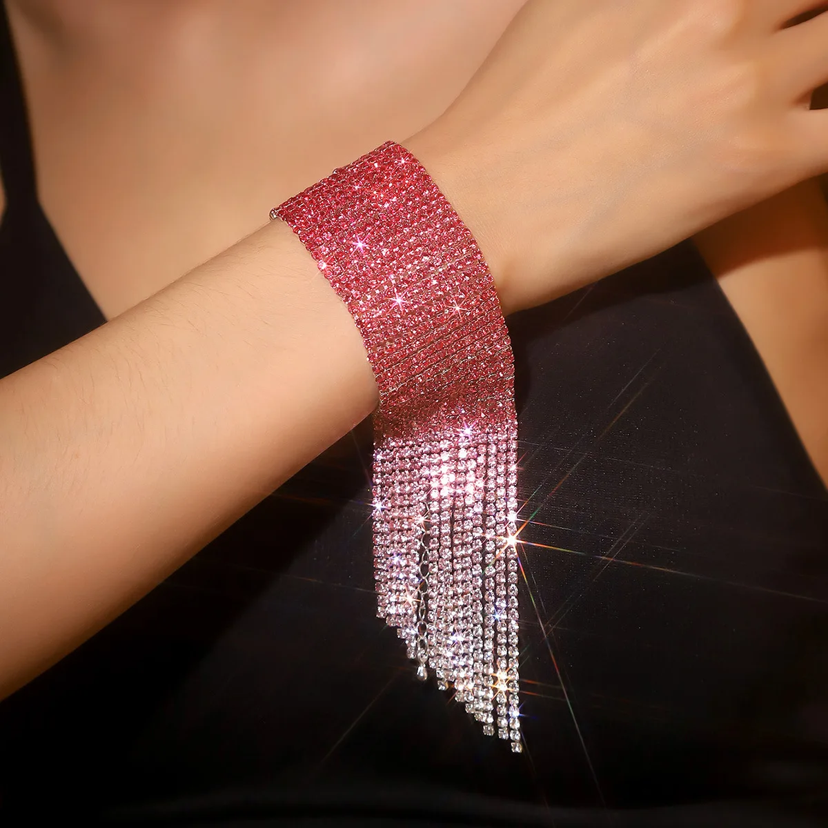 Wedding Bridal Jewelry Exaggerated Super Sparkle Wide Edge