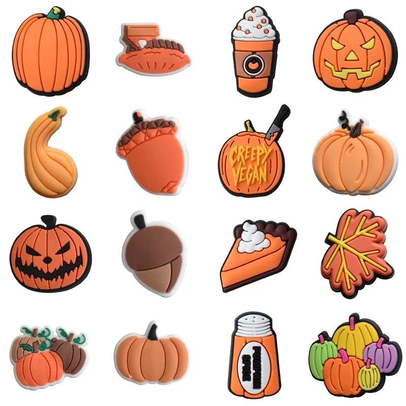 

Pins for Croc Charms Shoes Halloween Pumpkin Decoration Jeans Women Sandals Buckle 1pcs Kids Favors Girl Gift Boy Badges