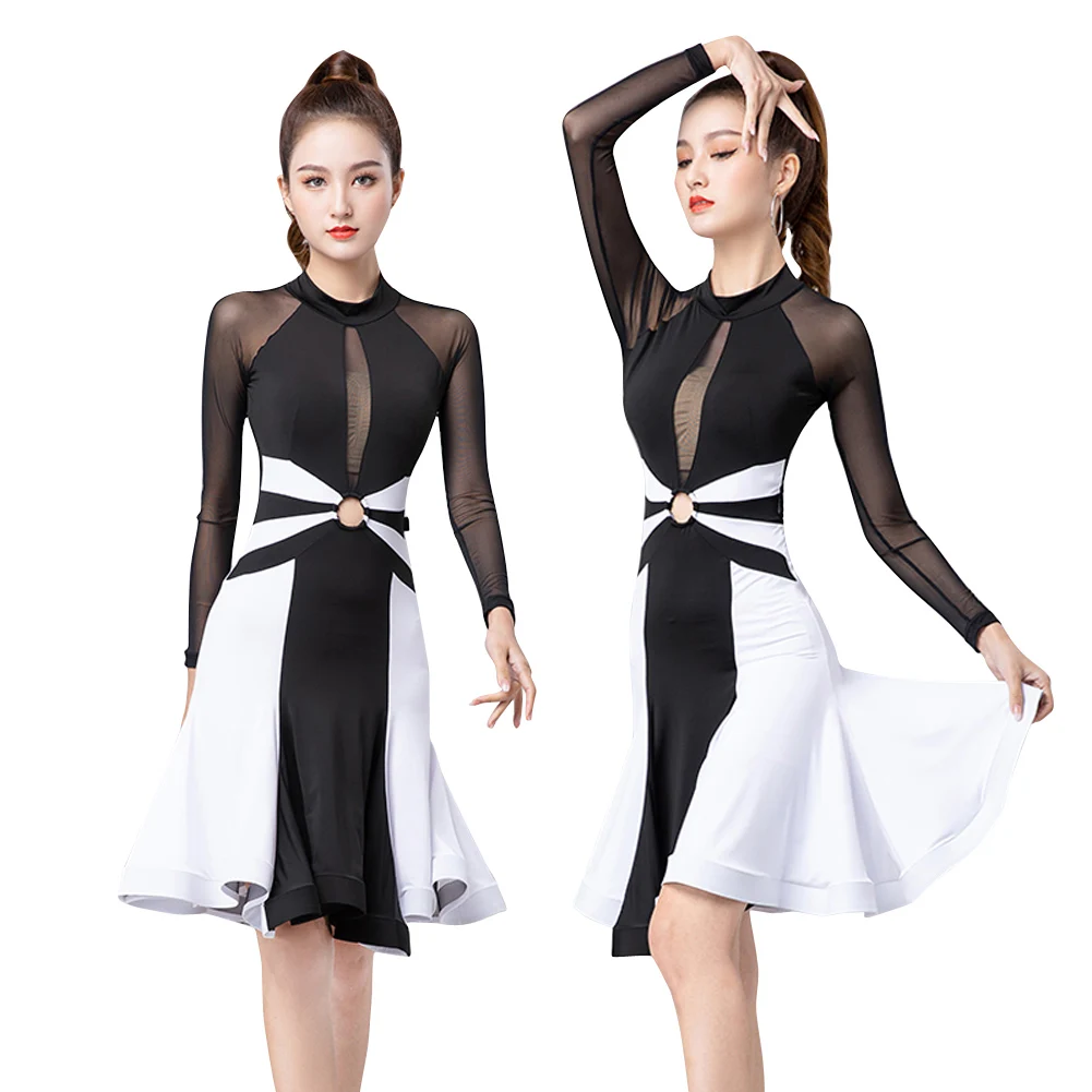 

Latin Dance Competition Dress Standard Stage Performance Costumes Waltz Ballroom Skirt Women Sexy Lace Evening Gowns