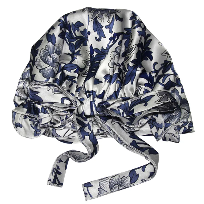 Birdtree 100% Mulberry Silk Bonnets Women  Bowtie Sleeping Night Cap Pure Hair Wrap Beanie For Curly Girl Headwrap A34322M 6