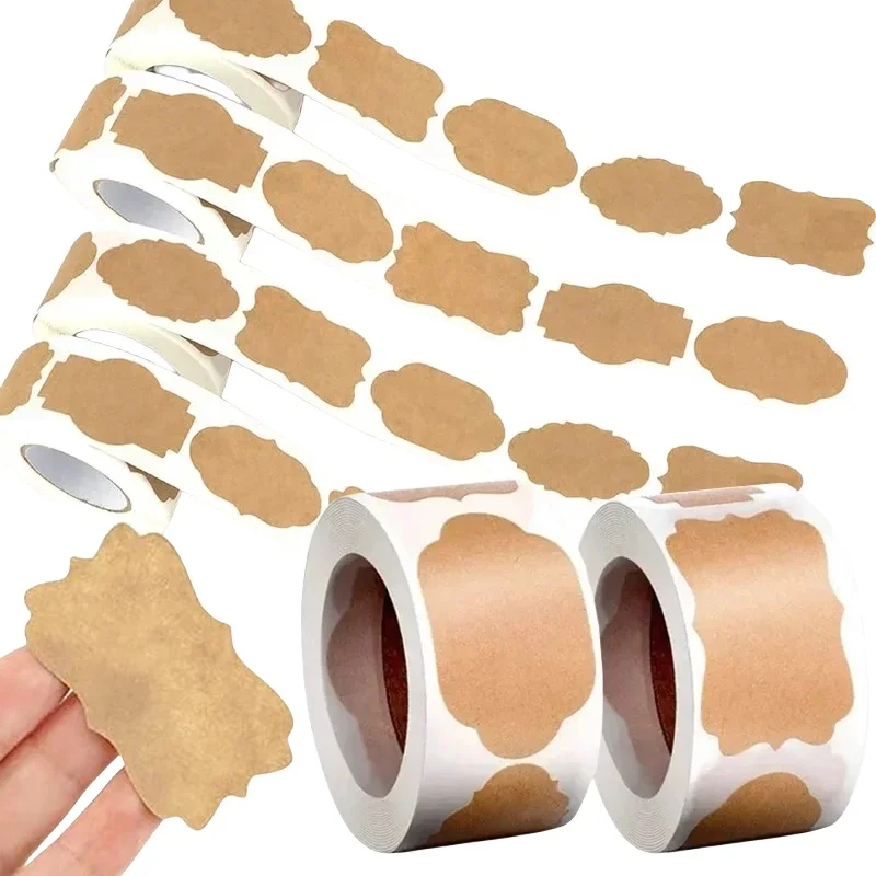 Description Picture 2 of itemKraft Paper Stickers Blank Labels Handmade Stationery Gift Tags Decoration Paper Spice Jar Label DIY Envelope Sealing Sticker
