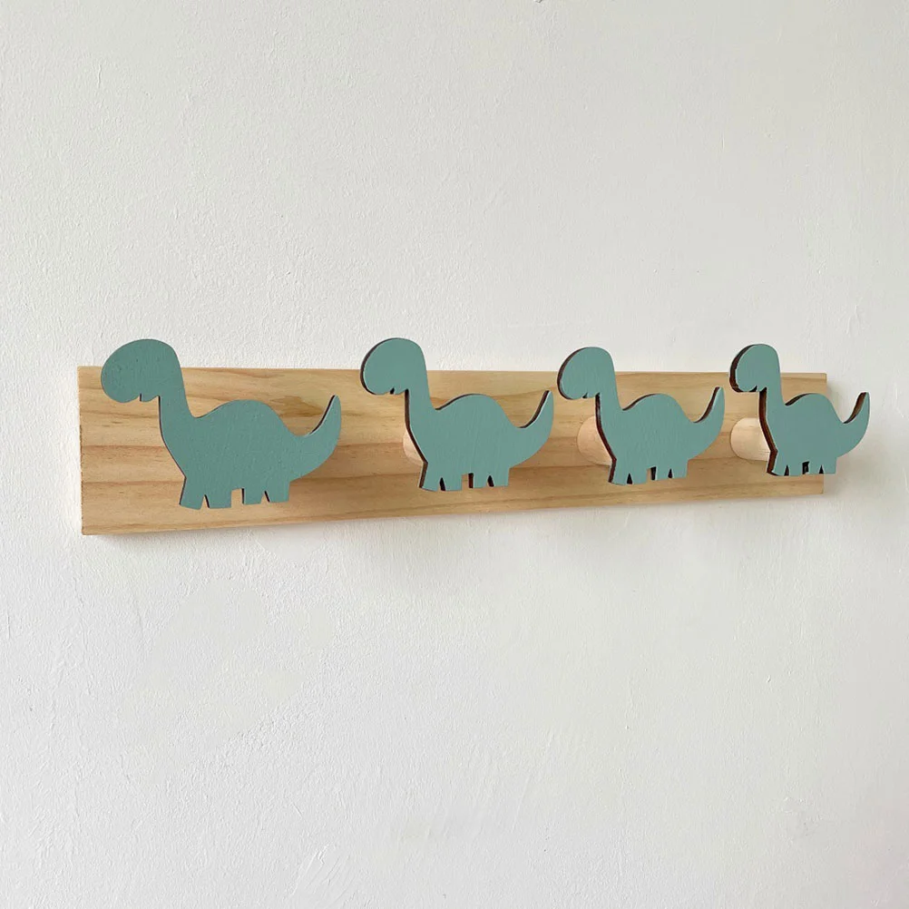 

Bedroom Entryway Wooden Cartoon Clothes Hook Coat Hanging Rack Dinosaur Design Wall Mounted Hat Hook Room Coat Hook Hat Hook