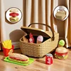 Children's educational house outdoor picnic pretend fruit basket hamburger pizza set toy gift kitchen men and women 1