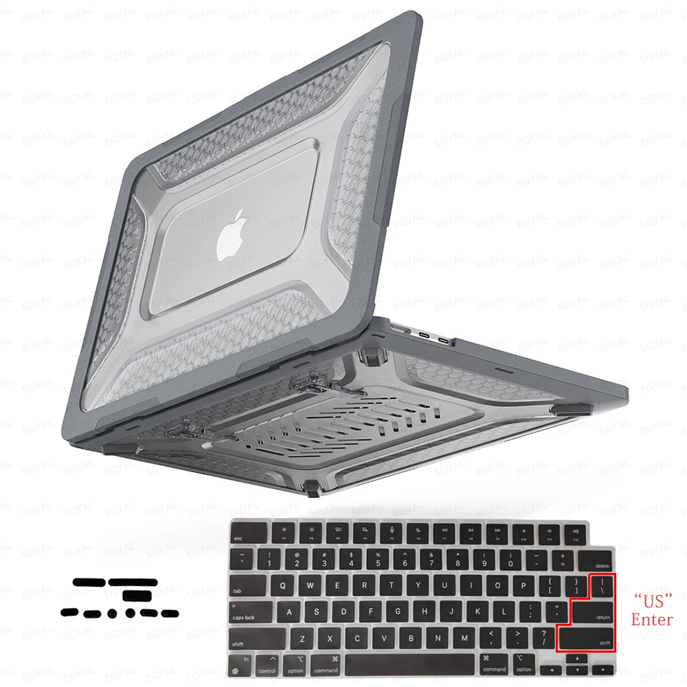 Premium Laptop Case with Dustproof Plug & Keyboard Cover - Elegant Design