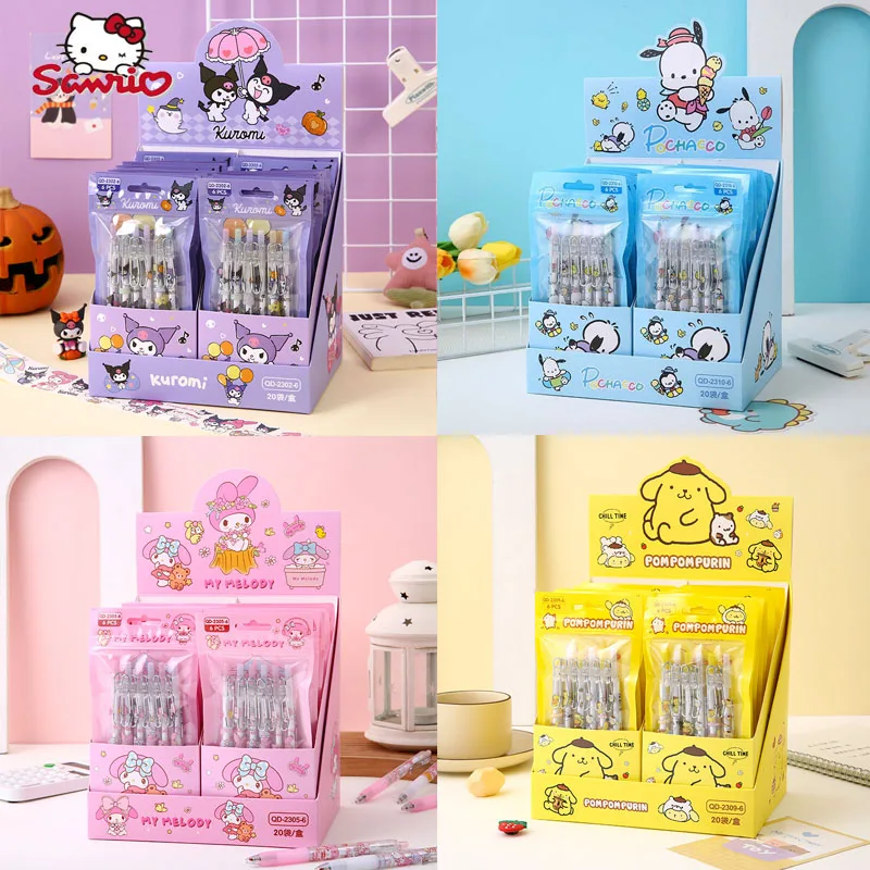

12/24 шт. Sanrio Kawaii Hello Kitty гелевая ручка канцелярские принадлежности черный 0,5 мм милый моделирующий пресс для письма студентов принадлежности для письма оптовая продажа