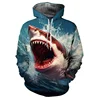 3D Printed Bloody Shark Hoodie For Men Marine Animal Pattern Long Sleeves Casual Sweatshirt Loose Pullover Hoodies Streetwear 4