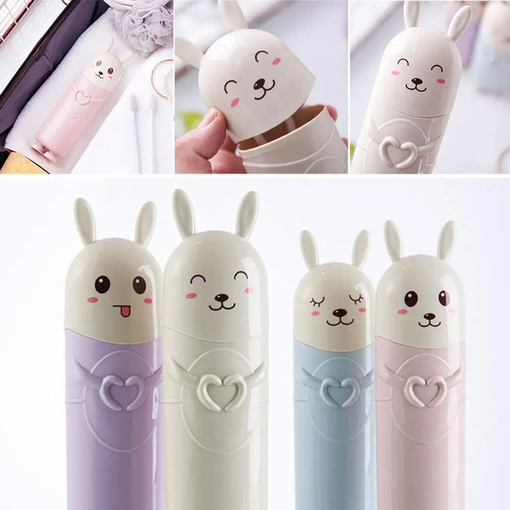 Portable Toothbrush Toothpaste Storage Case Container Cartoon Cute Rabbit Dustproof Toothbrush Storage Box for Bathroom Supplies toothbrush case toothbrush storage box