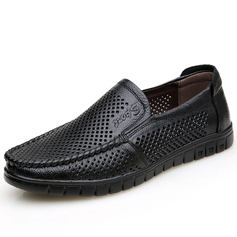 Fashion Genuine Leather Shoes Men Loafers Breathable Summer Mens Casual Shoes Soft Comfortable Leather Male Footwear KA3559 4