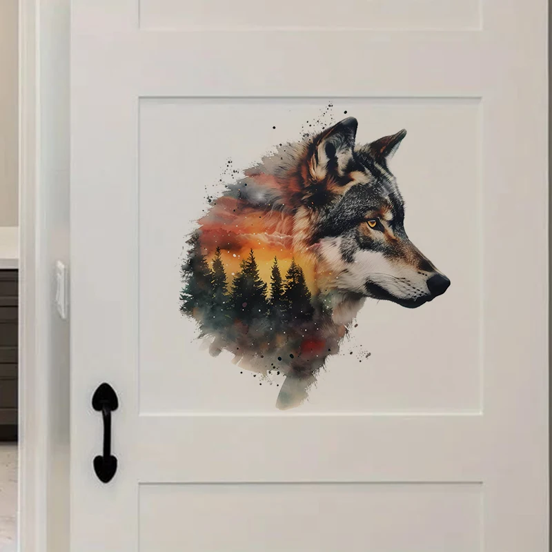 1pc Cool Wolf Sticker, Water-proof Home Wall Decal, Used for Wall, Bathroom, Cabinet, Door,Toilet, Car, Laptop
