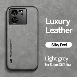 Luxury Magnetic Leather Soft Phone Case - Premium Back Cover for Xiaomi 13T (Light Grey)