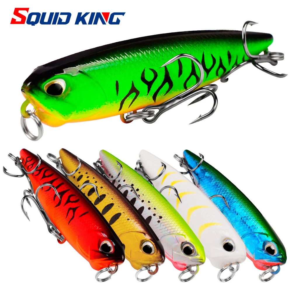 

1PCS Fishing Lures Topwater Popper Bait 5.5cm 6.5g Hard Bait Artificial Wobblers Plastic Fishing Tackle with 8# Hooks