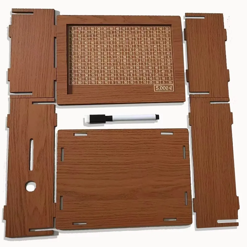 Wooden Piggy Bank 10000&euro; Saving Box with Counter for Children