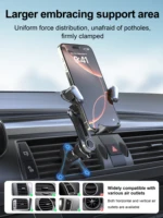 Car Vent Phone Mount, [Never Blocking Vent, Enjoy The Comfort of The A/C] Hands-Free Universal Extension Clip Air Phone Holder - Image 4