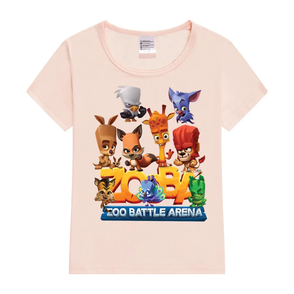 Baby T Shirts Kids T Shirts Zooba Battle Arena Happy Kids T-Shirt Lovely Graphic T Shirt Kids Summer Short Sleeve T-shirt Y2K Tops Boy Girl Cartoon Tees