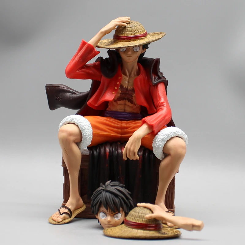 thumbnail image 1 of Figura de acción de One Piece de 17 cm, mono D. Luffy sentado en la caja, estatua de manga GK, figura de acción de PVC, modelo de colección, muñeco de juguete, regalo, 1 of 5