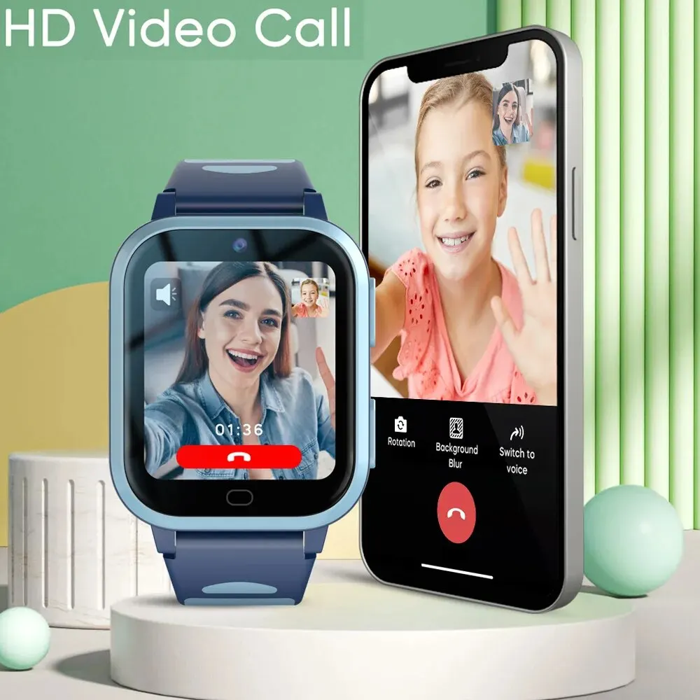 어린이 GPS 스마트 워치, ROM 포함, 8GB 영상 통화 전화, 안드로이드 워치, 통화 백 모니터, 지지대 다운로드 앱, 어린이 스마트워치, 4G