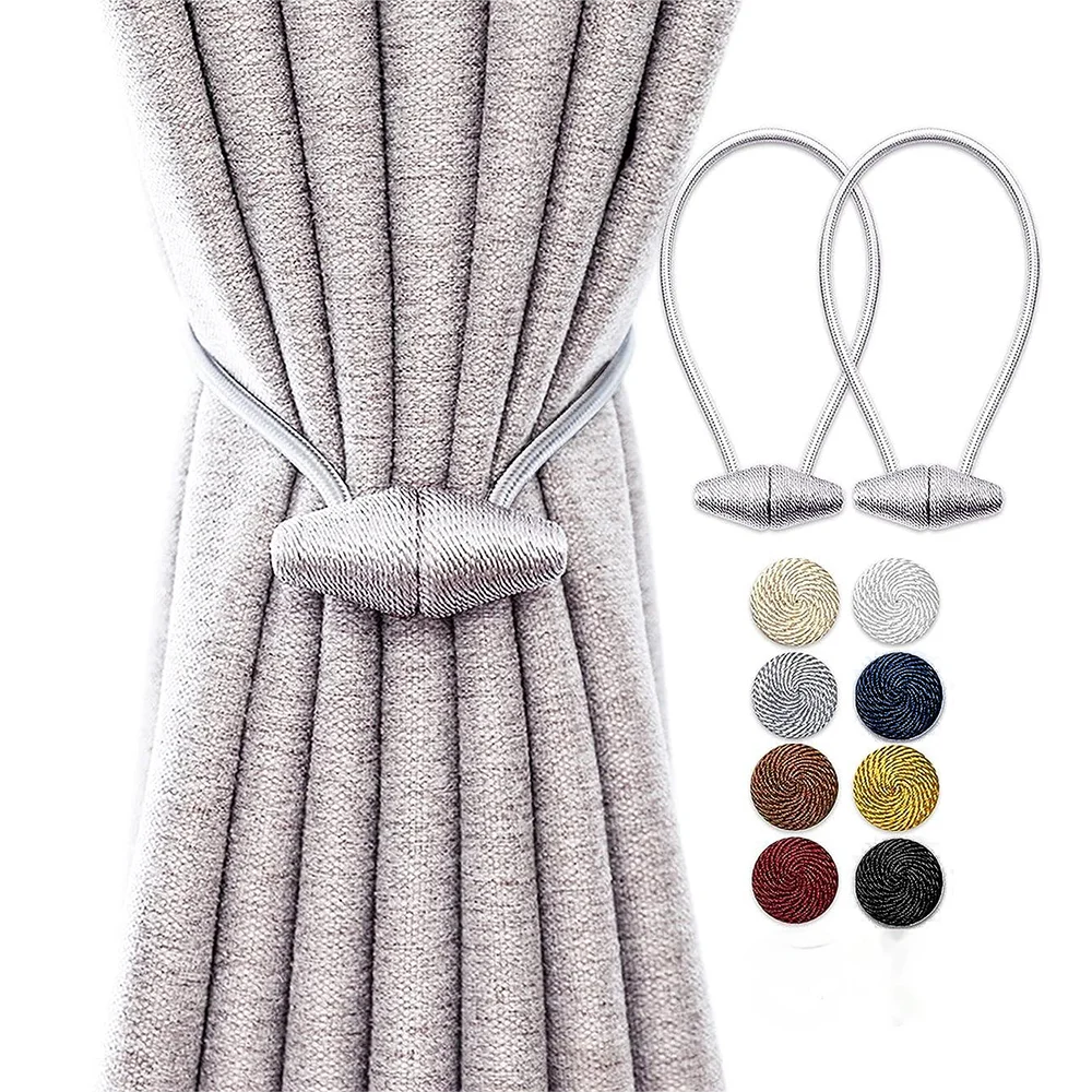 2 Pieces of Modern Magnetic Curtain Laces-Hand-Woven Laces for Bedroom and Living Room-Easy to Use and Fashionable Home Decoration